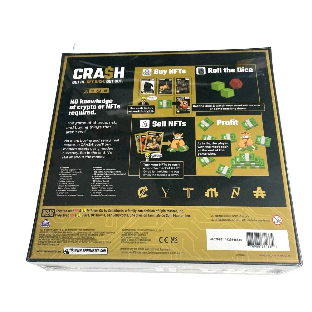 CRASH Board Game Crypto Stock Market Strategy Game Spin Master Games NEW Sealed